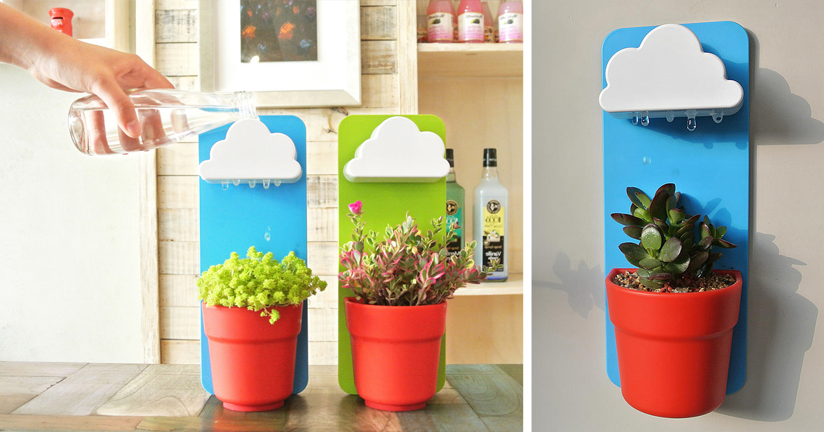 Rainy Pot This Cute Cloud Will Keep Your Plants Alive DeMilked