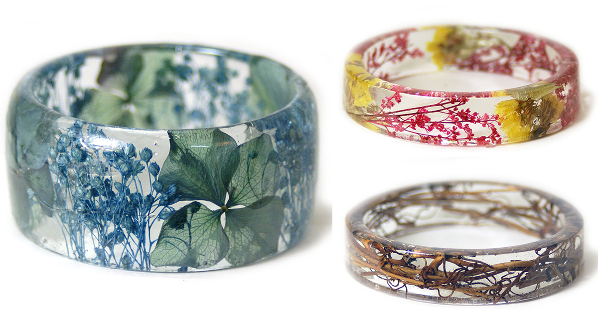 Handmade Resin Bracelets Freeze Your Favourite Flowers And Plants In