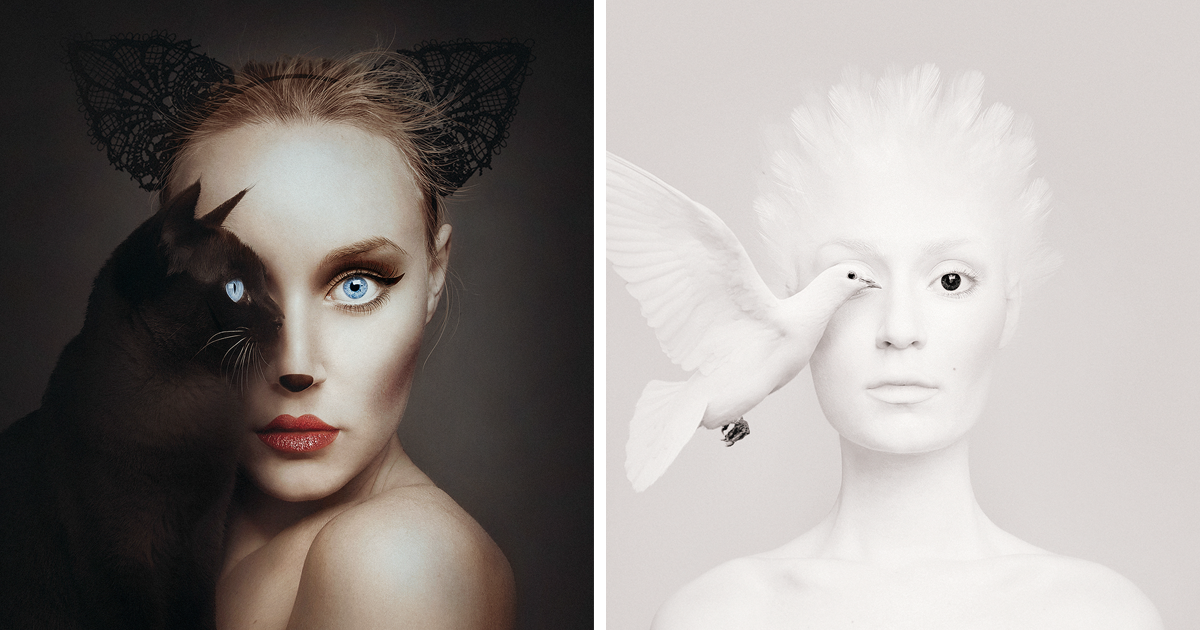 Surreal Self Portraits Replace One Eye With An Animal's Eye | DeMilked