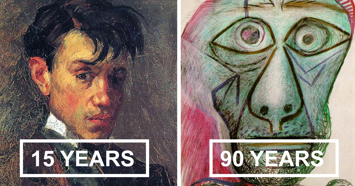 From Age 15 To Age 90 See The Evolution Of Picasso Self Portraits 