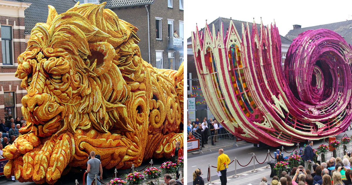10 Giant Flower Sculptures At The World's Biggest Flower Parade In The