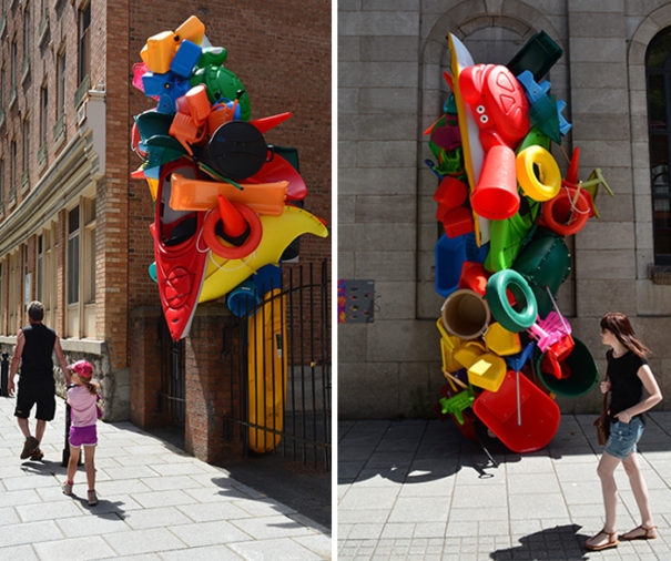 Artist Creates Exploding Trash Sculptures To Remind Us How Much Stuff