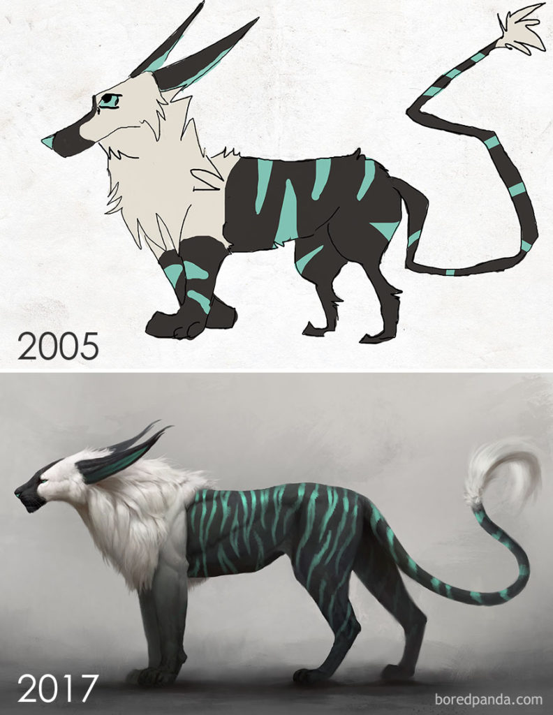 50 Amazing Before & After Drawings Show Why Practice Is So Important ...