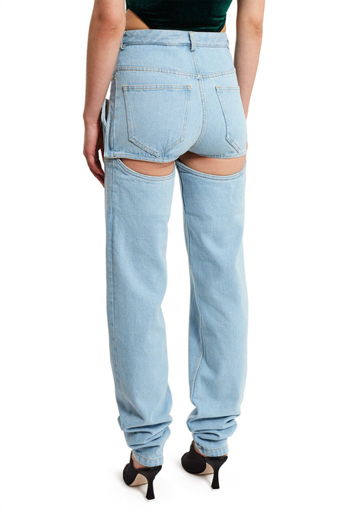 Convertible Denim Jeans with Detachable Lower Leg Panels - Black main image 1