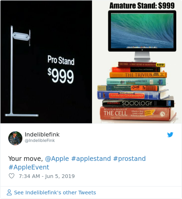 Apple Just Announced A 999 Monitor Stand And People Instantly Started