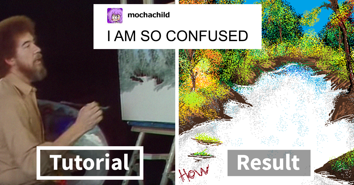 Person Follows Bob Ross Painting Tutorial In Ms Paint Gets Blown Away By The Result Demilked Person Follows Bob Ross Painting Tutorial In Ms Paint Gets Blown Away By The Result Demilked
