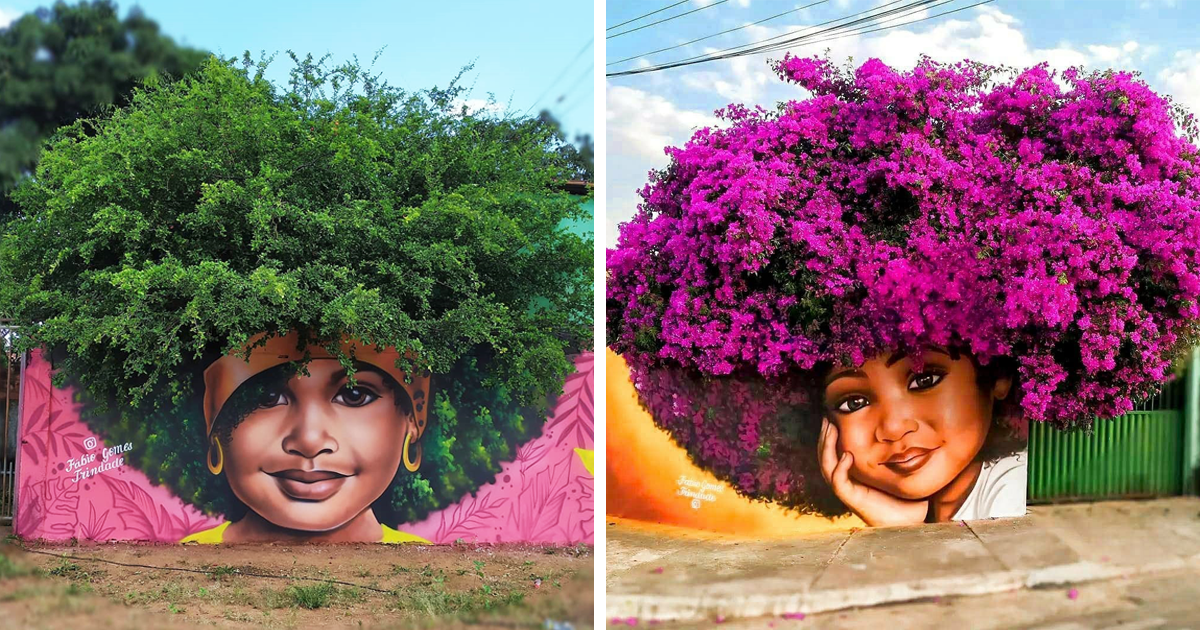 This Brazilian Street Artist Used Real Trees To Complete These