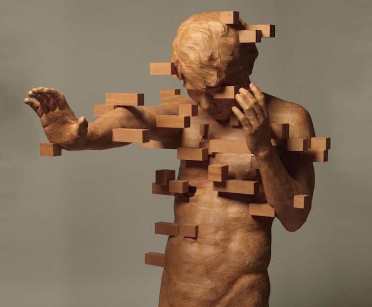 10 Beautiful Pixelated Sculptures Made With Wood, Created By Han