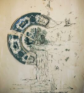 Artist Fixes Broken Plates By Creating Beautiful Drawings Around Them