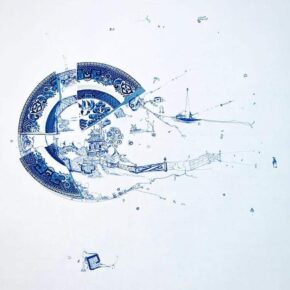 Artist Fixes Broken Plates By Creating Beautiful Drawings Around Them