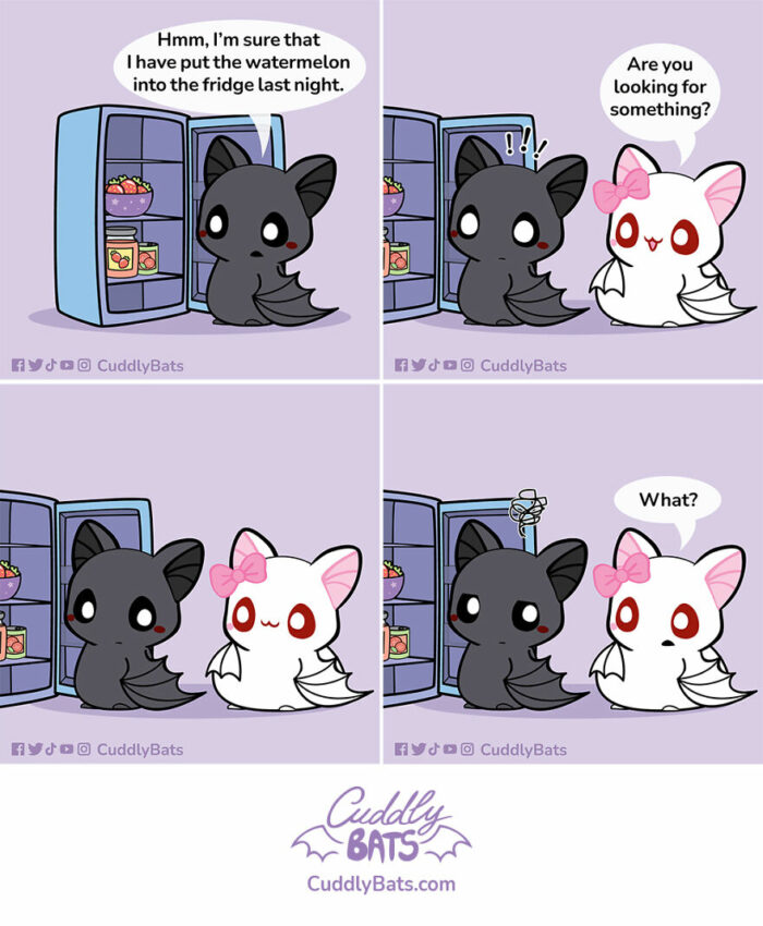 15 Wholesome Comics From The “Cuddle Bats” Series DeMilked