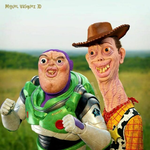 20 Popular Cartoon Characters Given A Scary Makeover By This Artist